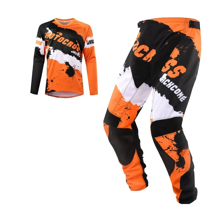 Inferno orange and black splash pattern racing suit