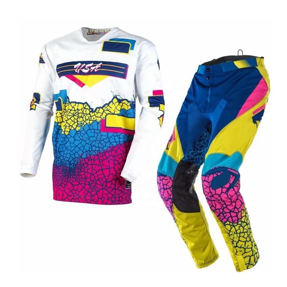 USA edition white and blue professional racing uniform