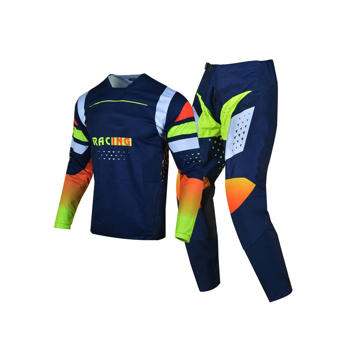Precision vector blue and red performance motocross gear