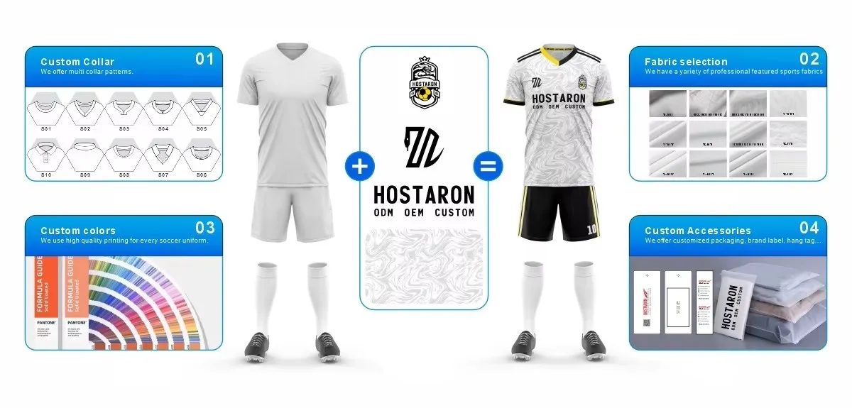 Full-scale ODM and OEM custom football jerseys, basketball kits and elite teamwear manufacturing with 10+ collar patterns and GRS-certified recycled fabrics